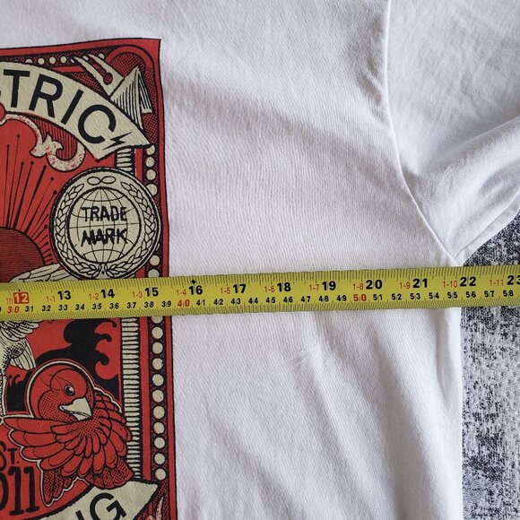 Electric Tattooing White Graphic Tattoo Tshirt Crane Bird Japanese style - Picture 5 of 7